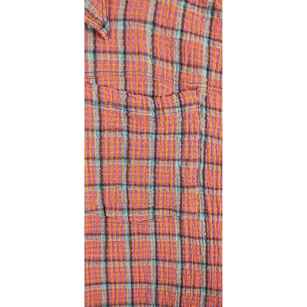 Free People We the Free Cardiff Plaid Top Oversized Boho Grunge Size Medium - Picture 3 of 10